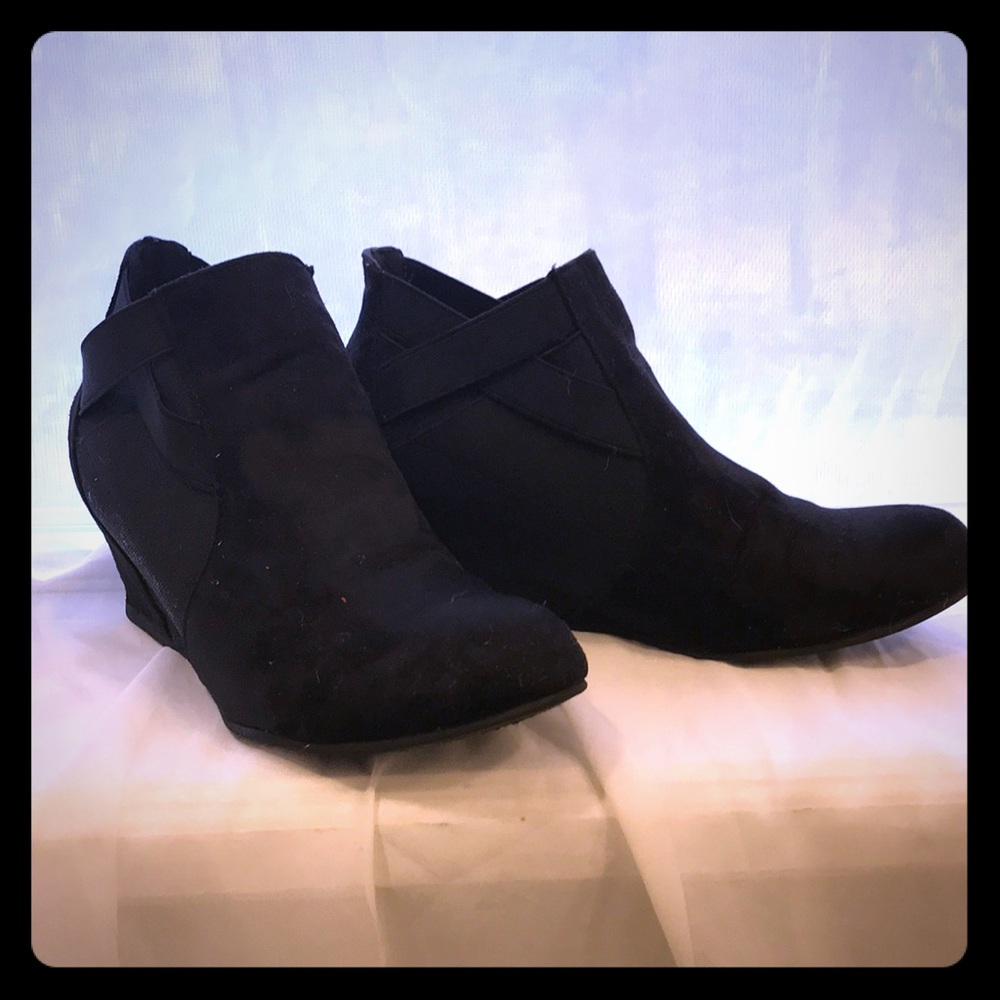 Black Wedge Heels/Booties